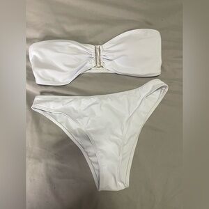 Shein white bandeau bikini size medium
